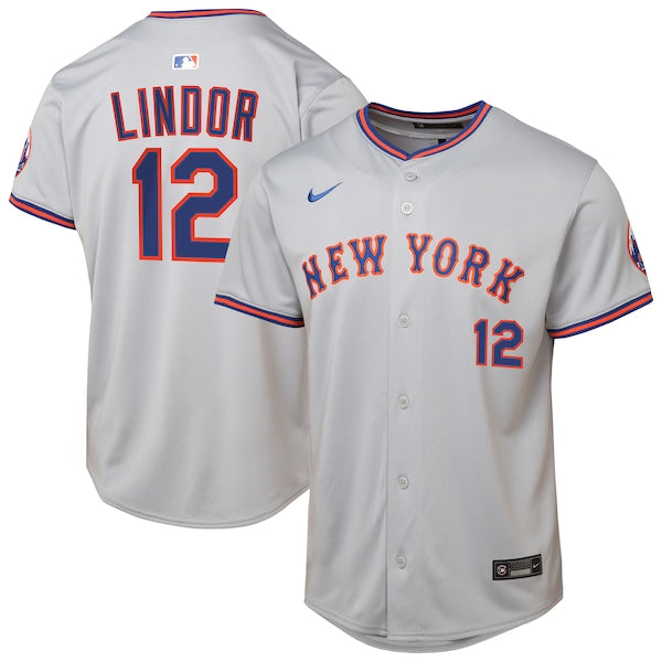 Francisco Lindor New York Mets Nike Youth Road Limited Jersey?ยจC Gray/Rush Blue
