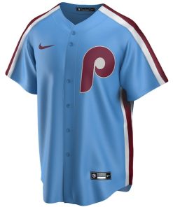 Alternative view of Mike Schmidt Philadelphia Phillies Nike Road Cooperstown Collection Replica Player Jersey - Light Blue