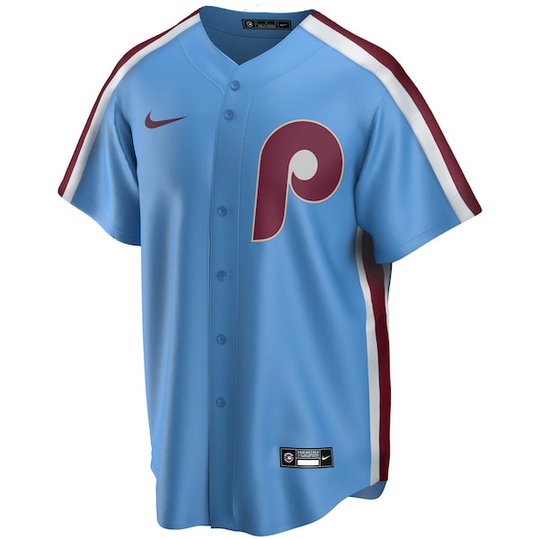 Mike Schmidt Philadelphia Phillies Nike Road Cooperstown Collection Replica Player Jersey - Light Blue - Image 2