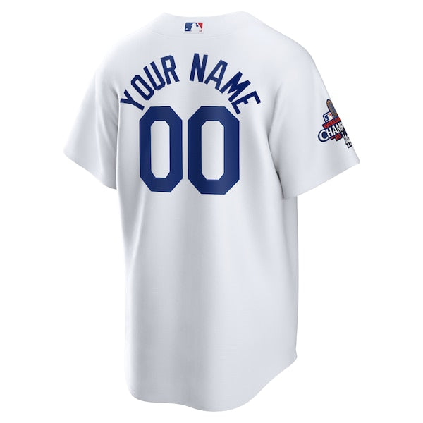 Los Angeles Dodgers Nike 2024 World Series Champions Home Custom Replica Jersey - White - Image 3