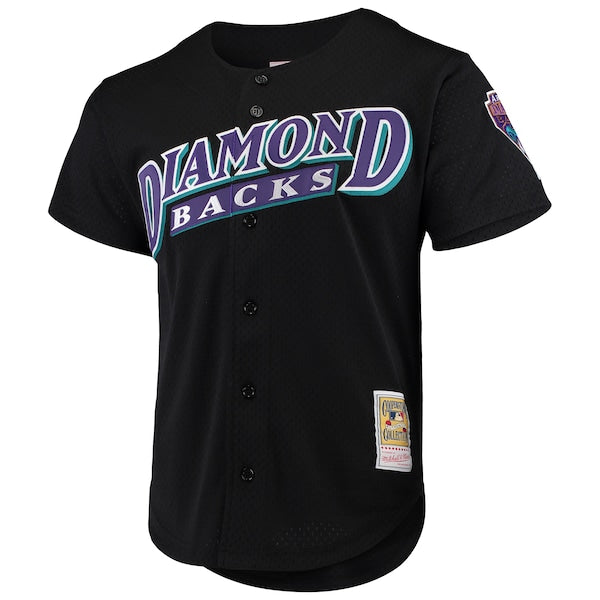 Luis Gonzalez Arizona Diamondbacks Cooperstown Collection Mesh Batting Practice Button-Up Jersey - Black - Image 2
