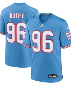 Denico Autry Tennessee Titans Nike Oilers Throwback Player Game Jersey - Light Blue