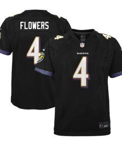 Zay Flowers Baltimore Ravens Nike Youth Alternate Player Game Jersey - Black