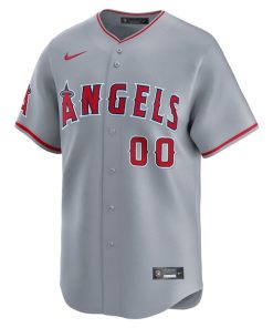 Alternative view of Los Angeles Angels Nike Away Limited Custom Jersey - Gray