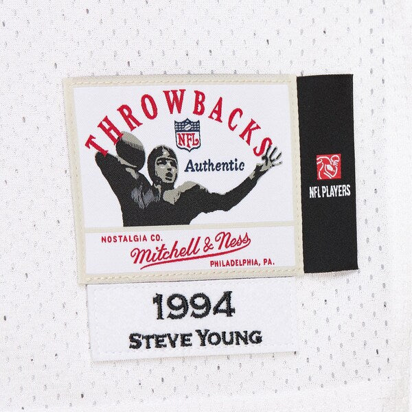 Steve Young San Francisco 49ers 1994 Authentic Throwback Retired Player Jersey - White - Image 7
