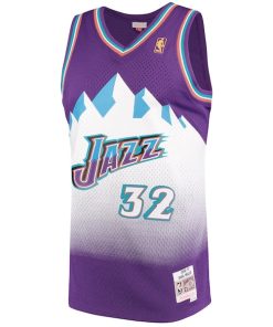 Alternative view of Karl Malone Utah Jazz 1996/97 Hardwood Classics Swingman Jersey - Purple