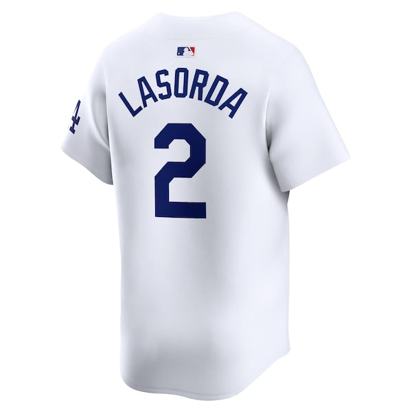 Tommy Lasorda Los Angeles Dodgers Nike Home Limited Player Jersey - White - Image 3