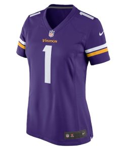 Alternative view of Number 1 Mom Minnesota Vikings Nike Women's Game Jersey - Purple