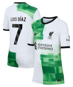 Luis Diaz Liverpool Nike Youth 2023/24 Away Replica Player Jersey - White