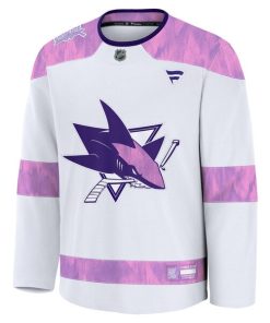 Alternative view of San Jose Sharks  Hockey Fights Cancer Practice Jersey - White