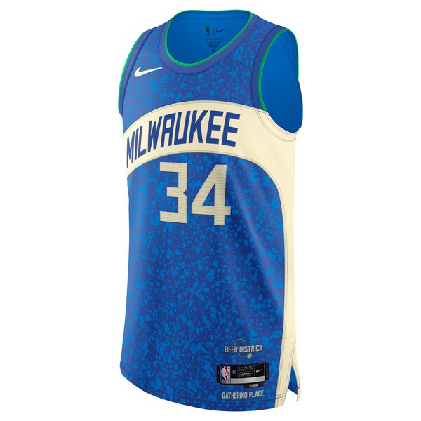 Nike Giannis Antetokounmpo Milwaukee Bucks Authentic Jersey - City Edition - Blue - Image 2