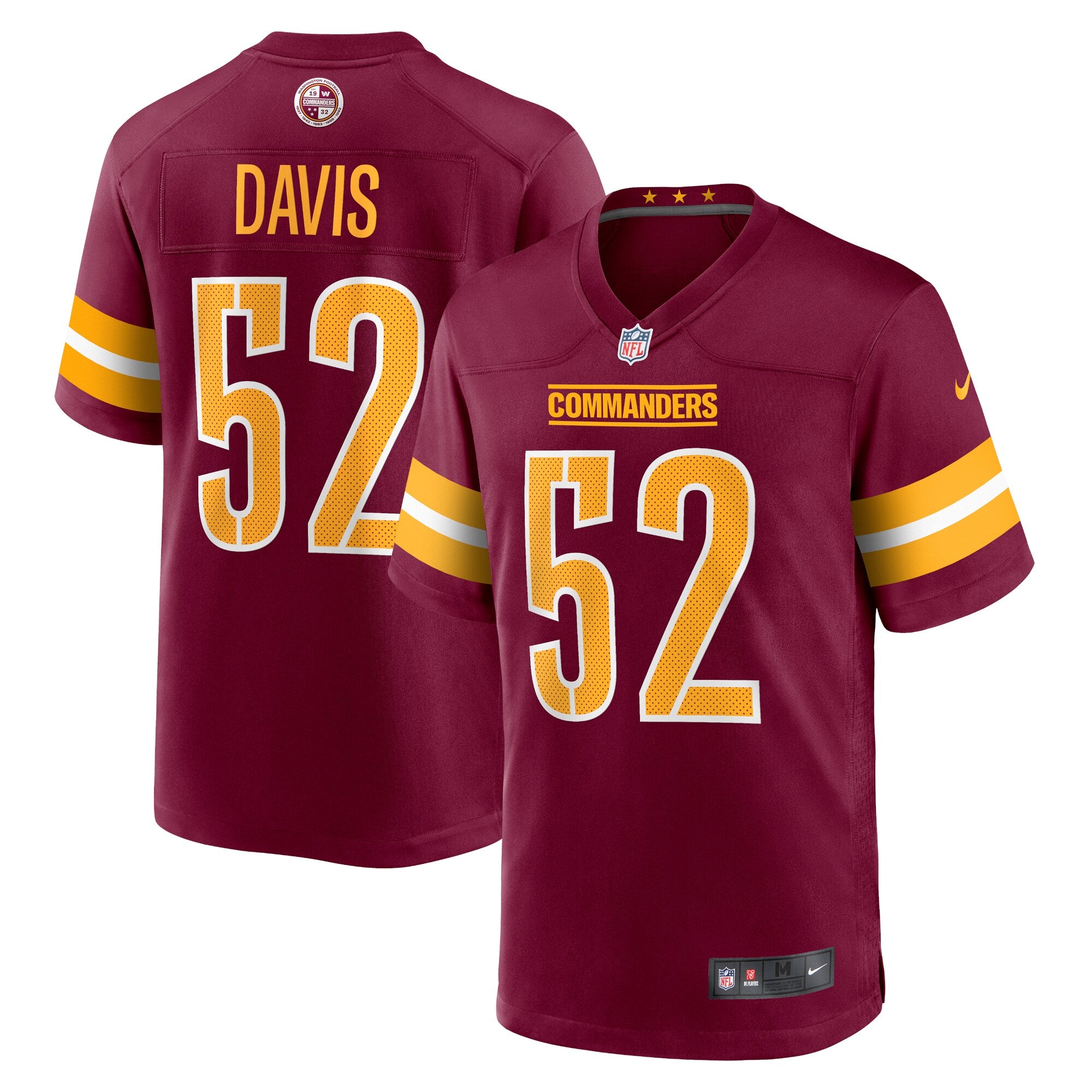 Jamin Davis Washington Commanders Nike Game Jersey - White/Burgundy - Image 5