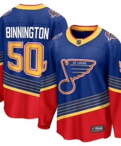 Alternative view of Jordan Binnington St. Louis Blues  Breakaway Jersey - Royal/White/Blue