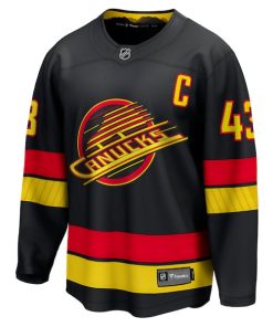 Alternative view of Quinn Hughes Vancouver Canucks  Alternate Breakaway Jersey - Black