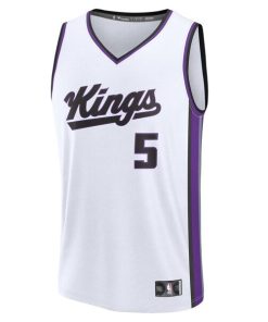 Alternative view of De'Aaron Fox Sacramento Kings  Fast Break Replica Player Jersey - Association Edition - White