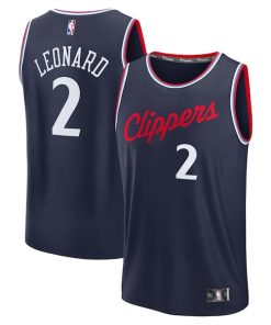 Kawhi Leonard LA Clippers  Fast Break Replica Player Jersey - Navy - Icon Edition