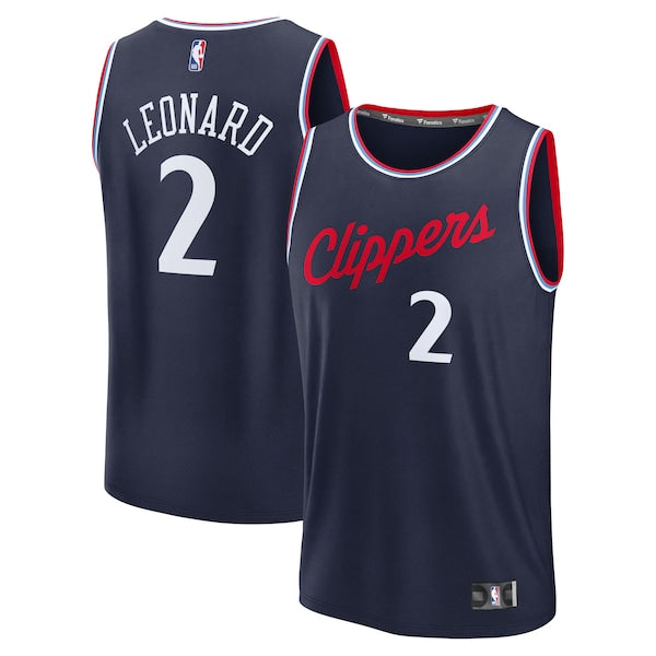 Kawhi Leonard LA Clippers Fast Break Replica Player Jersey - Navy - Icon Edition
