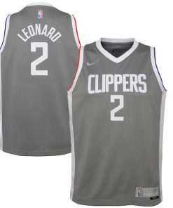 Kawhi Leonard LA Clippers Nike Youth 2020/21 Swingman Player Jersey Gray - Earned Edition