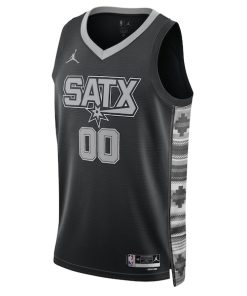 Alternative view of San Antonio Spurs Jordan Brand Unisex 2022/23 Swingman Custom Jersey - Statement Edition - Black