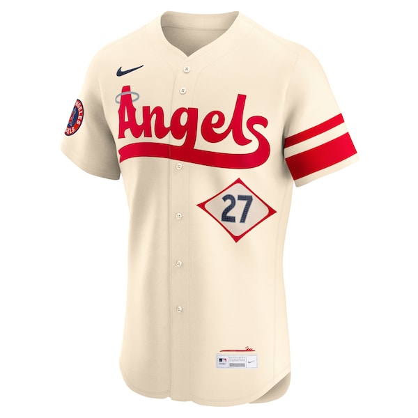 Mike Trout Los Angeles Angels Nike City Connect Elite Player Jersey - Cream - Image 2