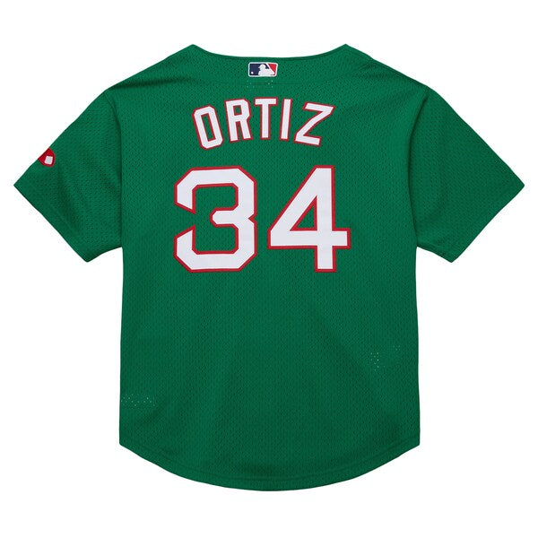 David Ortiz Boston Red Sox Youth Cooperstown Collection?Mesh Batting Practice Jersey - Green - Image 3