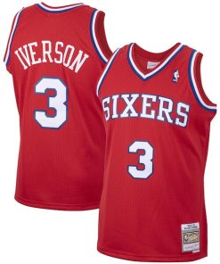 Allen Iverson Philadelphia 76ers 2001/02 Hardwood Classics Swingman Jersey - Red/White