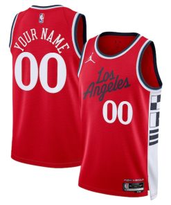 LA Clippers Jordan Brand Unisex 2024/25 Custom Swingman Jersey - Statement Edition - Red