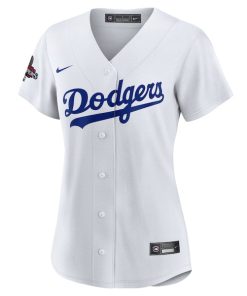 Alternative view of Los Angeles Dodgers Nike Women's 2024 World Series Champions Home Custom Replica Jersey - White