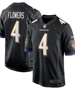 Alternative view of Zay Flowers Baltimore Ravens Nike  Game Jersey -  White/Black