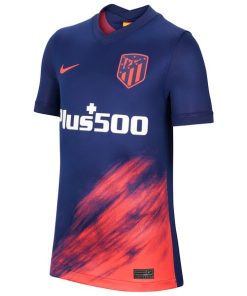 Alternative view of Atletico de Madrid Nike Youth 2021/22 Away Breathe Stadium Replica Jersey - Blue