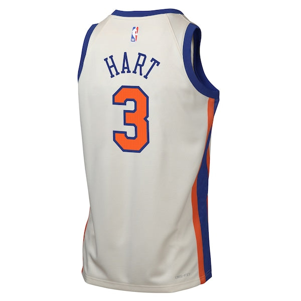 Josh Hart New York Knicks Nike Youth 2025/26 City Edition Swingman Jersey - Cream - Image 3