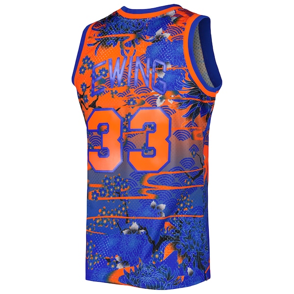 Patrick Ewing New York Knicks 1985/86 Hardwood Classics Lunar New Year Swingman Jersey - Blue - Image 3