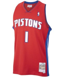 Alternative view of Allen Iverson Detroit Pistons  2008/09 Hardwood Classics Swingman Jersey - Red