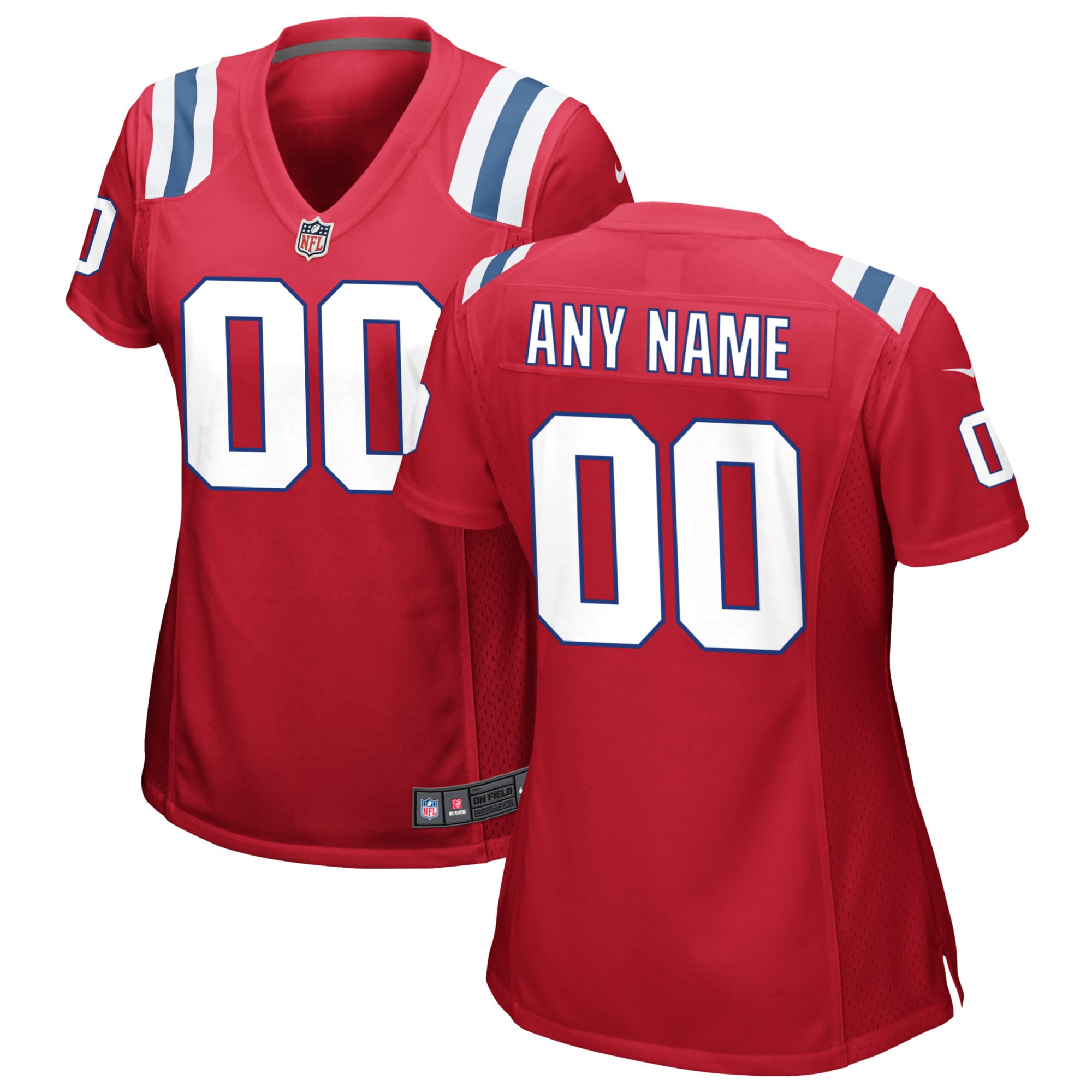 New England Patriots Nike Women's 2025 Rivalries Collection Custom Game Jersey - Storm Blue/Red/Navy - Image 5