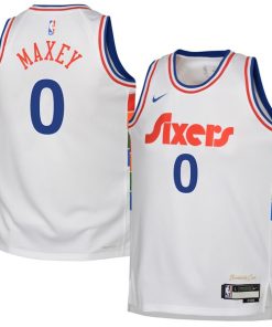 Tyrese Maxey Philadelphia 76ers Nike Youth 2024/25 Swingman Player Jersey - City Edition - White