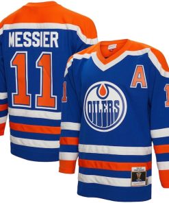 Mark Messier Edmonton Oilers Alternate Captain Patch 1986/87 Blue Line Player Jersey - Royal