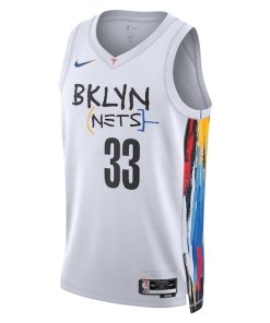 Alternative view of Nicolas Claxton Brooklyn Nets Nike City Edition Swingman Jersey - White