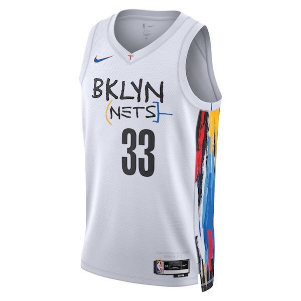 Nicolas Claxton Brooklyn Nets Nike City Edition Swingman Jersey - White - Image 2