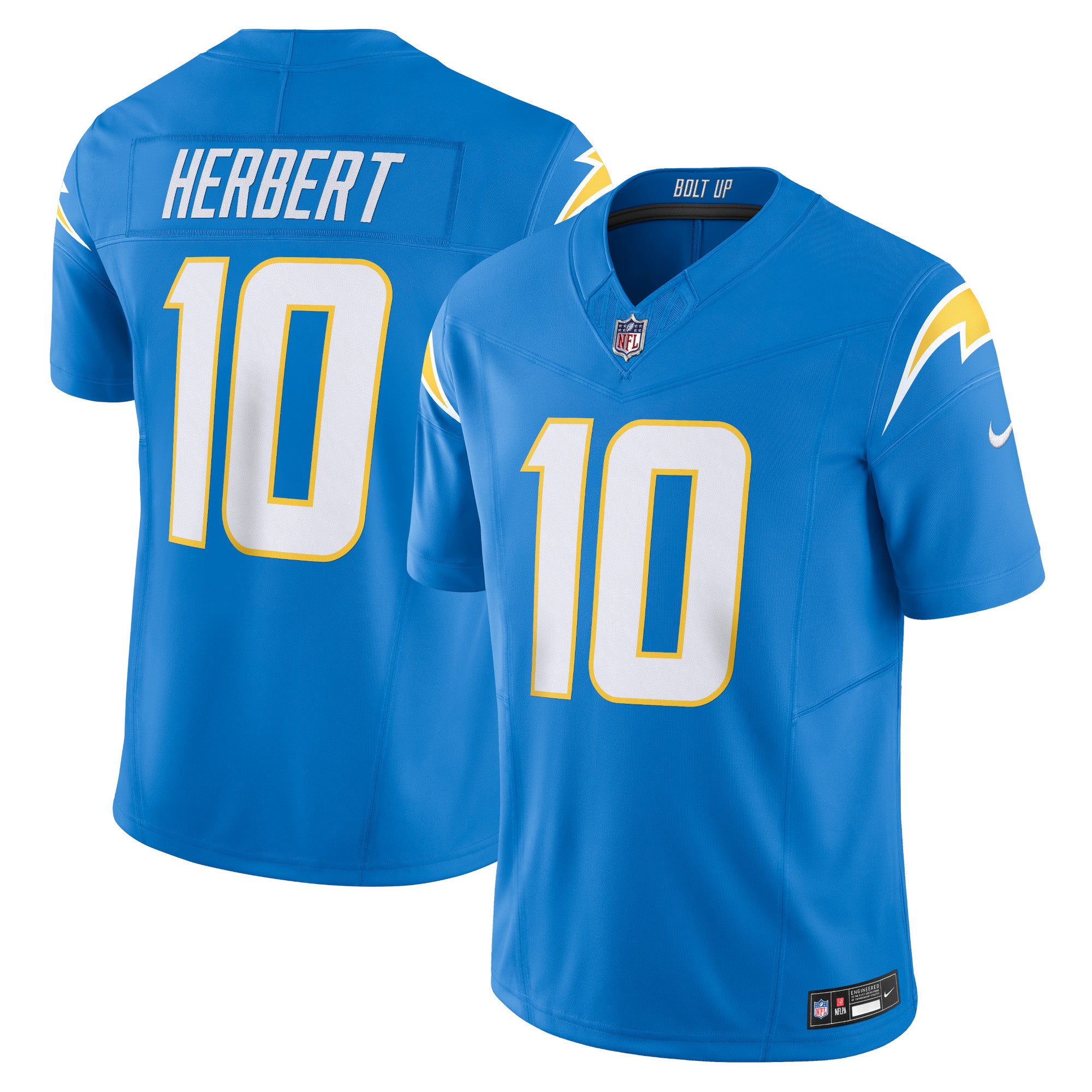 Justin Herbert Los Angeles Chargers Nike Vapor F.U.S.E. Limited Jersey - White/Navy/Powder Blue/Royal - Image 6