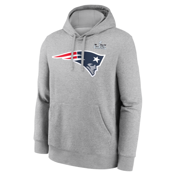 Men's New England Patriots Drake Maye Nike Heather Gray Super Bowl LX Patch Name & Number Hoodie - Image 2