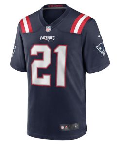Alternative view of Jaylinn Hawkins New England Patriots Nike  Game Jersey -  Navy