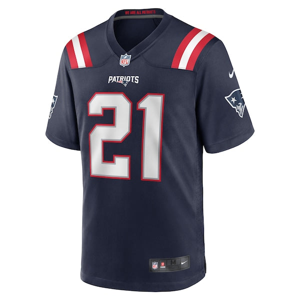 Jaylinn Hawkins New England Patriots Nike Game Jersey - Navy - Image 2