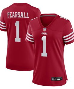 Alternative view of Ricky Pearsall San Francisco 49ers Nike Women's Team Game Jersey -  Scarlet