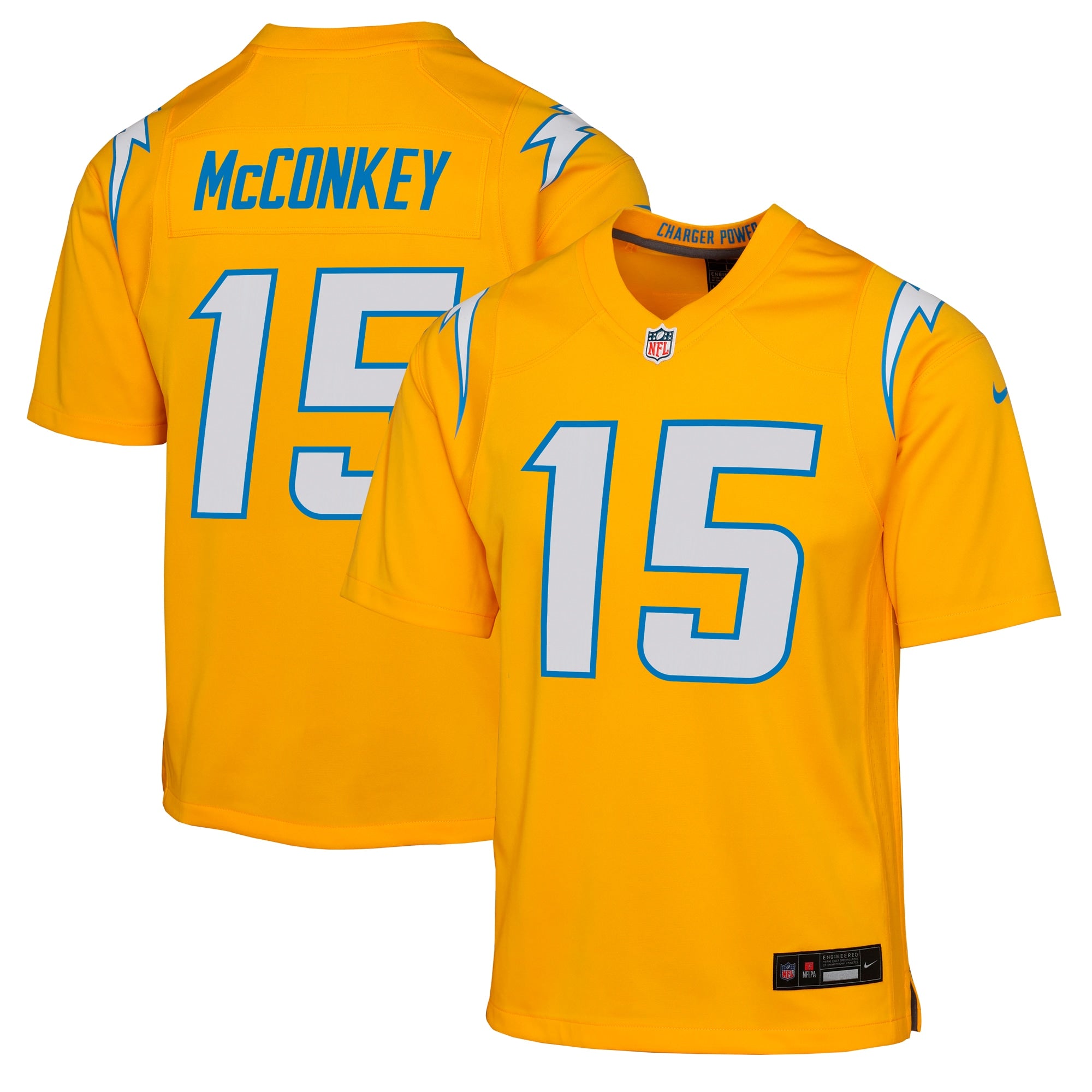 Ladd McConkey Los Angeles Chargers Nike Youth Alternate Super Chargers Game Player Jersey - Navy/Gold - Image 5