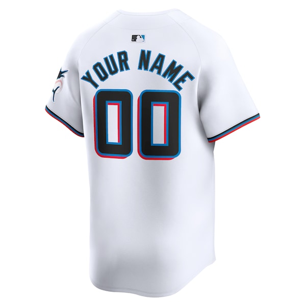 Miami Marlins Nike Home Limited Custom Jersey - White - Image 3