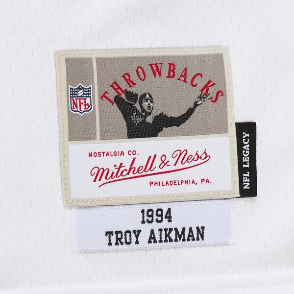 Troy Aikman Dallas Cowboys 1994 Alternate Legacy Replica Jersey - White - Image 3
