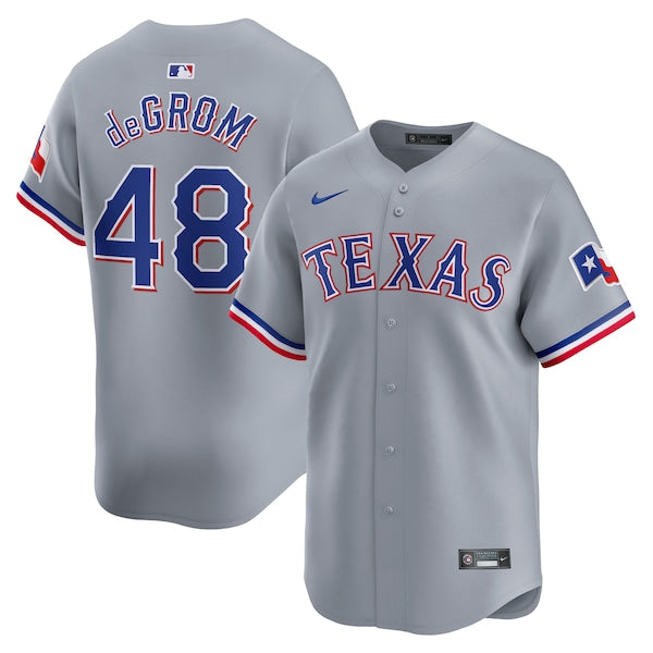 Jacob deGrom Texas Rangers Nike Away Limited Player Jersey - Gray/White - Image 2