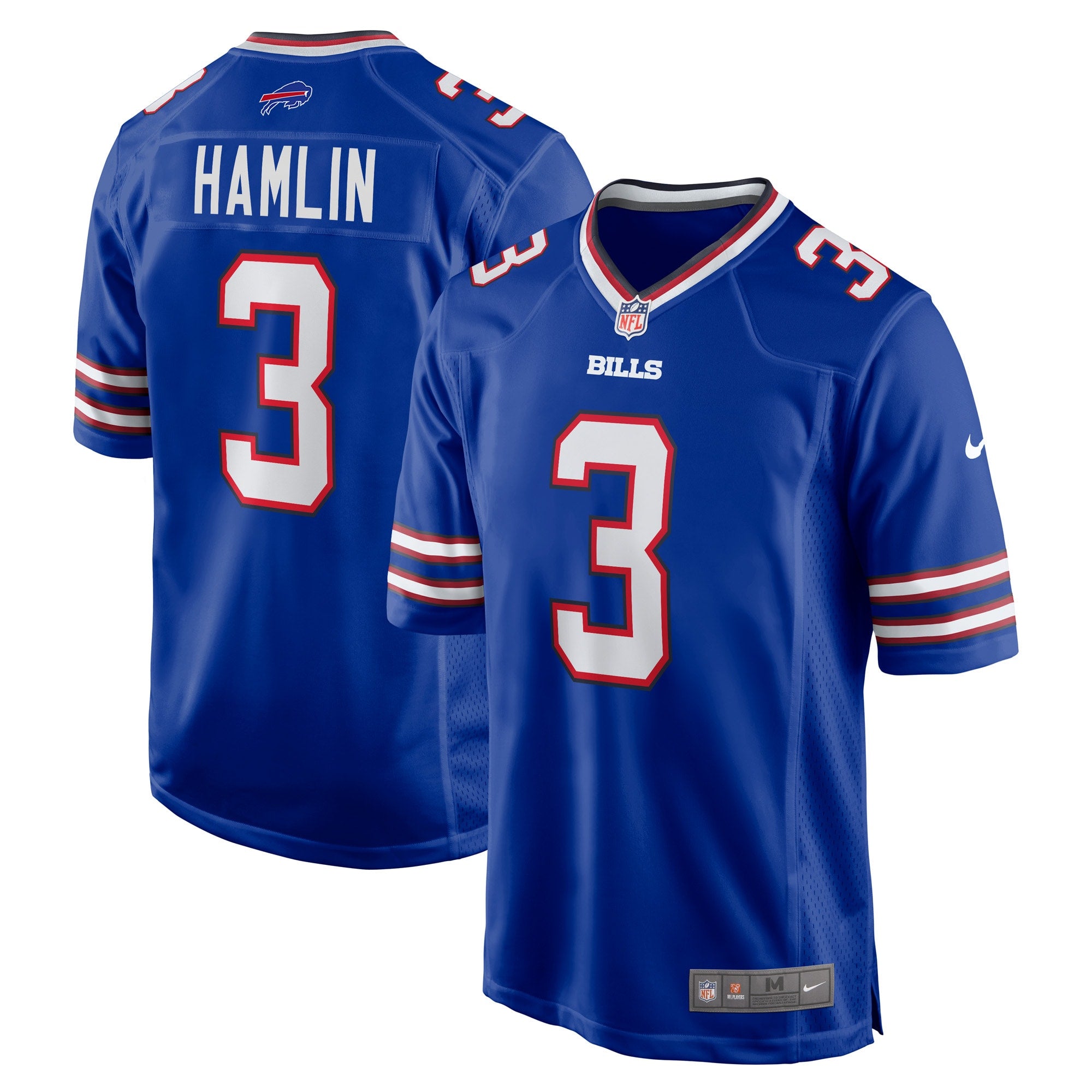 Damar Hamlin Buffalo Bills Nike Game Jersey - White/Royal - Image 5