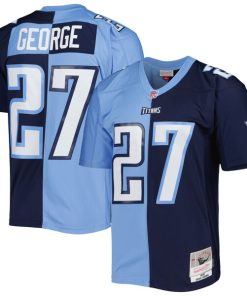 Alternative view of Eddie George Tennessee Titans 1999 Split Legacy Replica Jersey - Navy/Light Blue