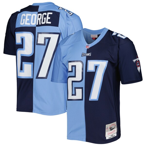 Eddie George Tennessee Titans 1999 Split Legacy Replica Jersey - Navy/Light Blue - Image 2